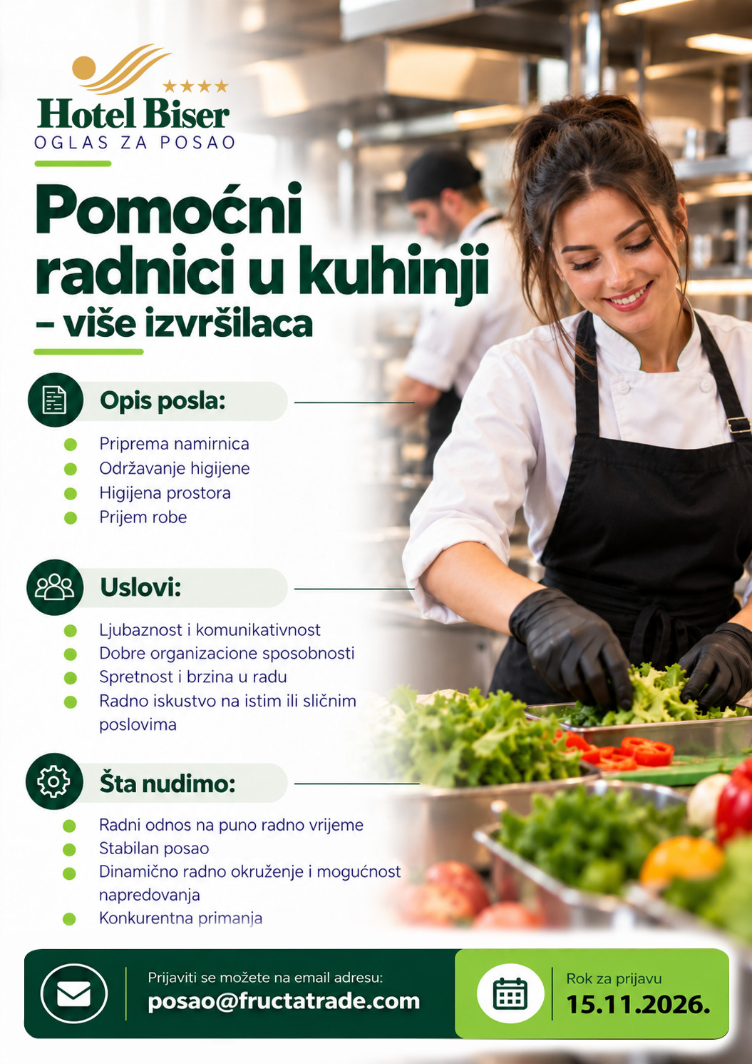 Pomoćni radnik u kuhinji (m/ž)